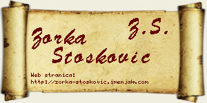 Zorka Stošković vizit kartica